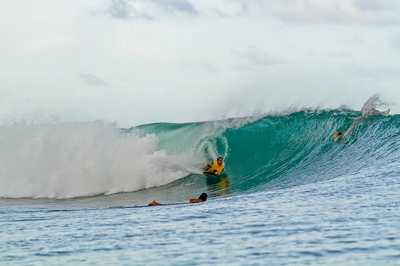 Through the lip roll move on a bodyboard