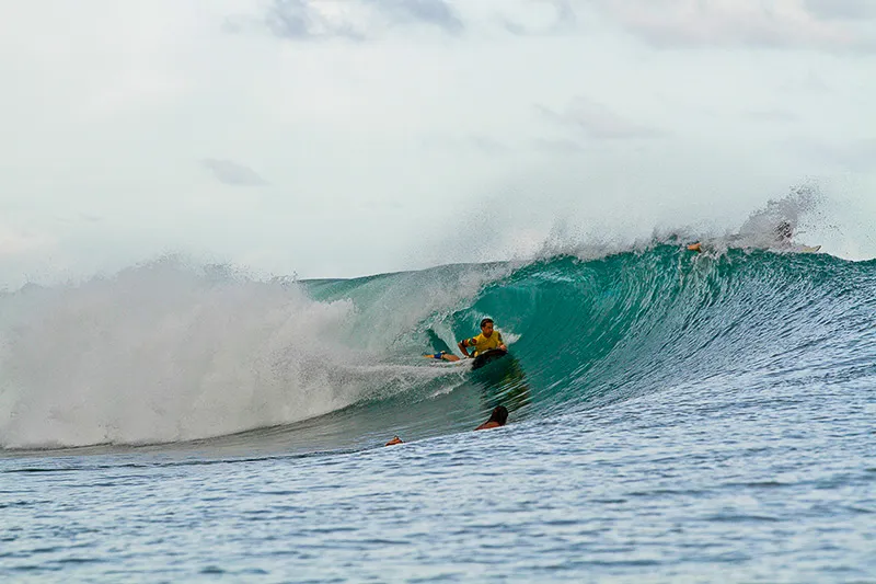 Through the lip roll move on a bodyboard