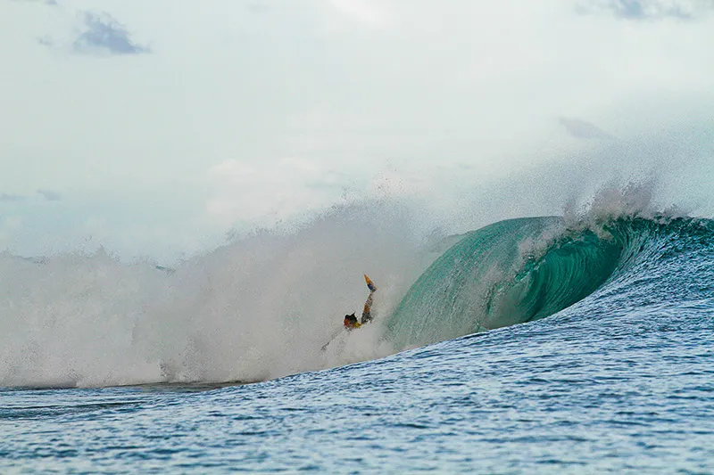 Through the lip roll move on a bodyboard